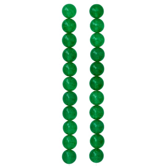 12 Pack: Green Jade Round Beads, 10mm by Bead Landing™